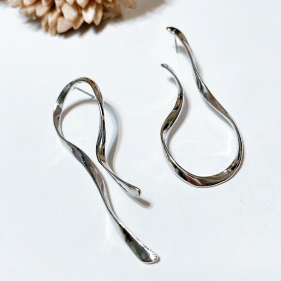 Geo drop earrings in silver M260 - Picture 4 of 6
